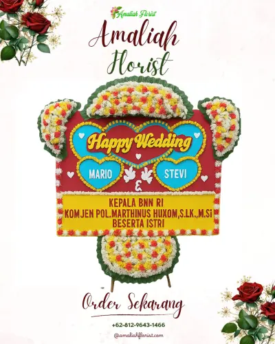 Karangan Papan Bunga Pernikahan di Mudal